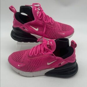Nike Air Max 270 GS Laser Fuchsia Pink Black Shoes Size 4Y Youth 943345-602